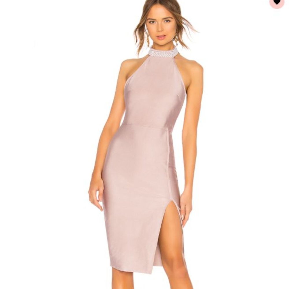 Kara Pearl Choker Bandage Dress from revolve